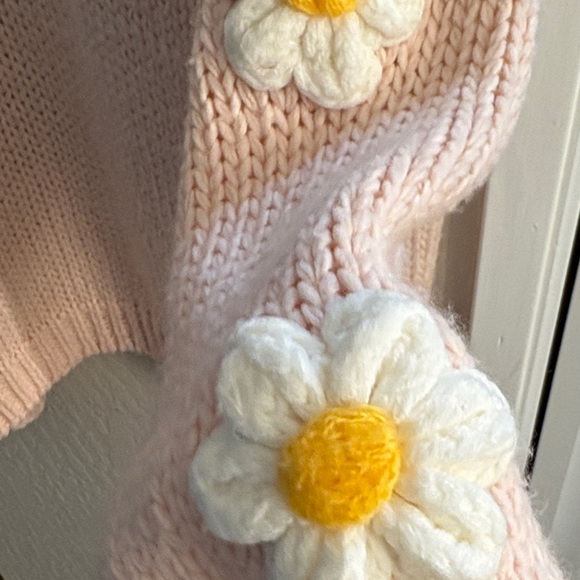 Altar'd State Pink Cardigan with Floral Accents - Picture 7 of 7